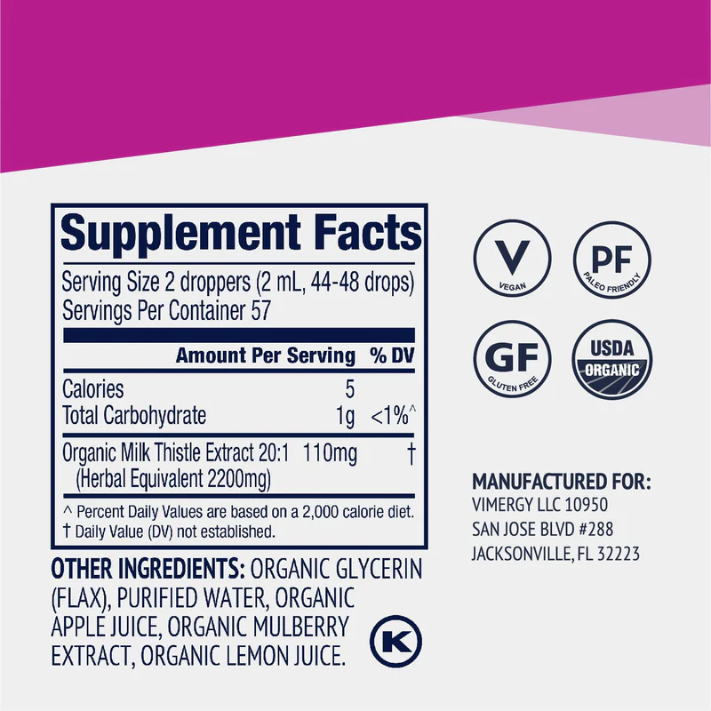VIMERGY ORGANIC LIQUID MILK THISTLE