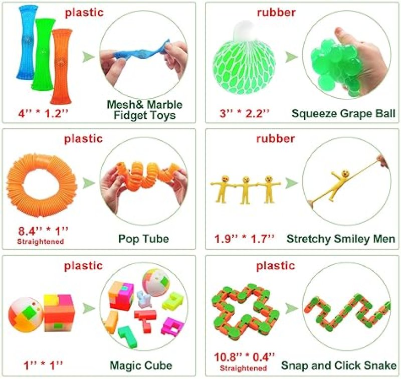 SCIENTOY SENSORY FIDGET TOY SET FOR ADD, OCD, AUTISM - STRESS RELIEF WITH MOTION TIMER, 35 PCS GIFT BOX