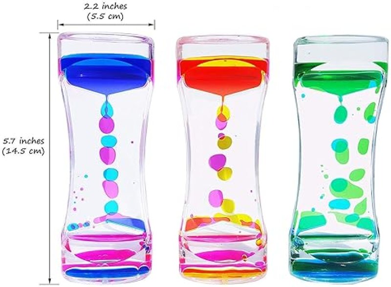 S SUPERLOVE LIQUID MOTION BUBBLER TIMER SENSORY FIDGET TOY 3-PACK FOR AUTISM KIDS TEENS ADULTS