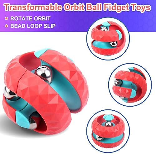 ONCOFAN ORBIT BALL FIDGET TOY - BEADS TRACK INFINITY CUBE STRESS RELIEF - SENSORY TOY FOR AUTISTIC ADHD - KIDS & ADULTS'