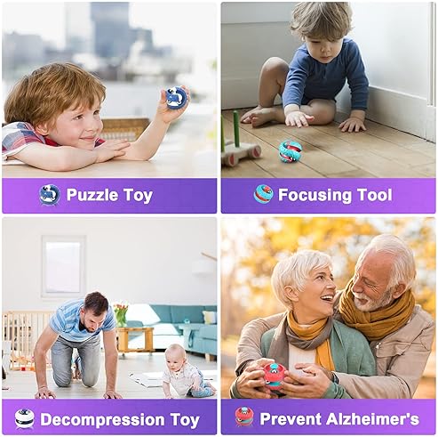 ONCOFAN ORBIT BALL FIDGET TOY - BEADS TRACK INFINITY CUBE STRESS RELIEF - SENSORY TOY FOR AUTISTIC ADHD - KIDS & ADULTS'