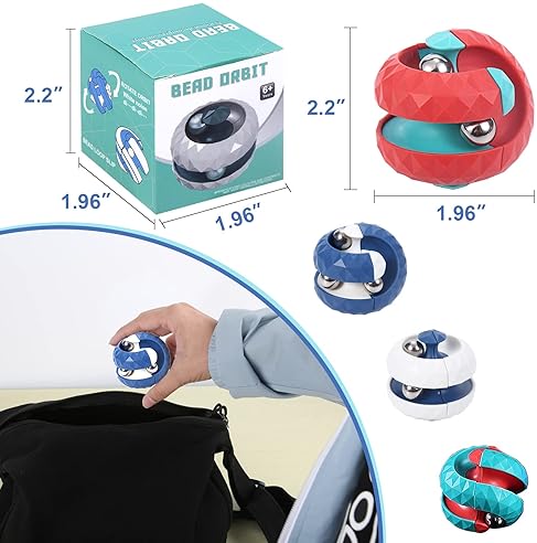 ONCOFAN ORBIT BALL FIDGET TOY - BEADS TRACK INFINITY CUBE STRESS RELIEF - SENSORY TOY FOR AUTISTIC ADHD - KIDS & ADULTS'