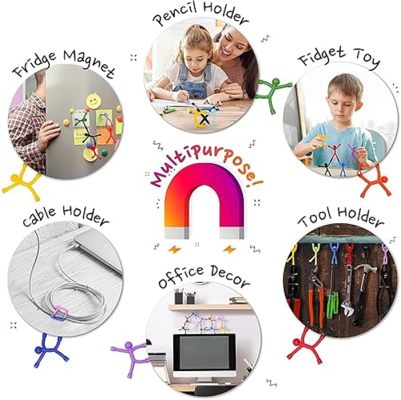 MAGMEN STRETCHY MAGNETIC TRAVEL FIDGET TOYS FOR KIDS & ADULTS, AGES 3+, SET OF 10 OPAQUE