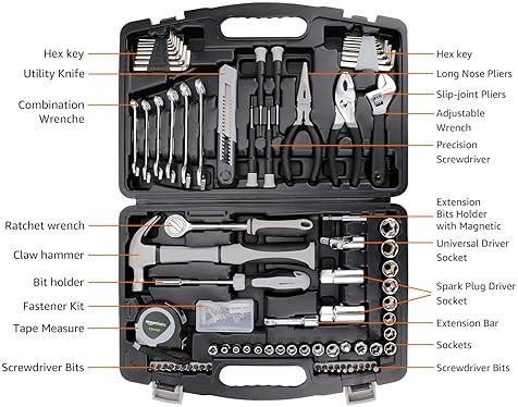 AMAZON 131-PIECE HOUSEHOLD HAND TOOL SET FOR GENERAL USE