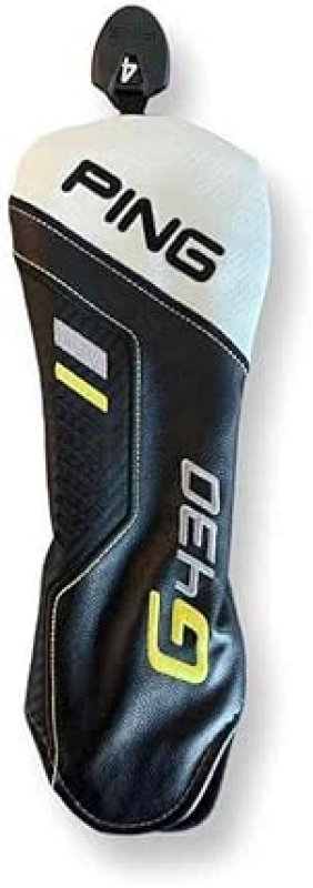 PING BLACK LEATHER PING G430 FAIRWAY WOOD HEADCOVER WITH ADJUSTABLE NUMBER TAG