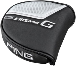 PING BLACK/SILVER PING SIGMA G MALLET PUTTER HEADCOVER FOR GOLF CLUBS