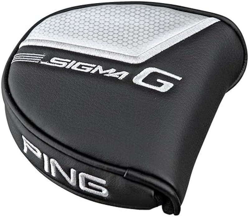 PING BLACK/SILVER PING SIGMA G MALLET PUTTER HEADCOVER FOR GOLF CLUBS
