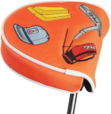 PING 2022 DECAL 214 MALLET PUTTER HEADCOVER IN ORANGE