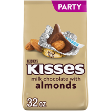 HERSHEY'S KISSES MILK CHOCOLATE ALMONDS CANDY, PARTY PACK 32 OZ