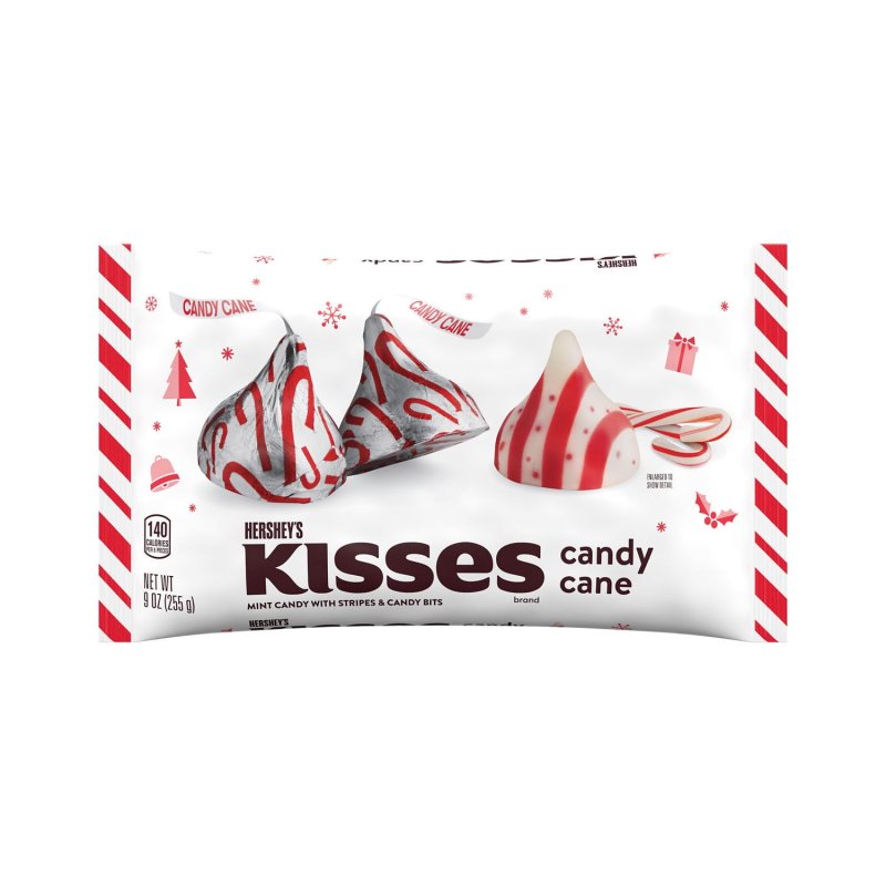 HERSHEY'S KISSES CANDY CANE CHRISTMAS CANDY, 9 OZ BAG