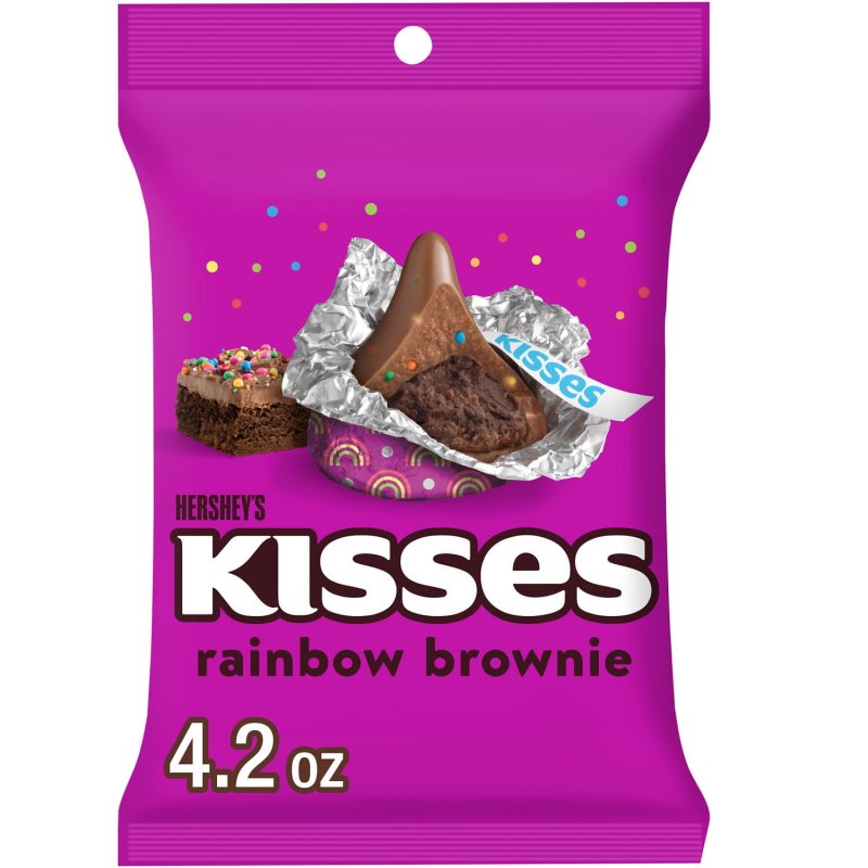 HERSHEY'S KISSES RAINBOW BROWNIE CANDY, 4.2 OZ BAG