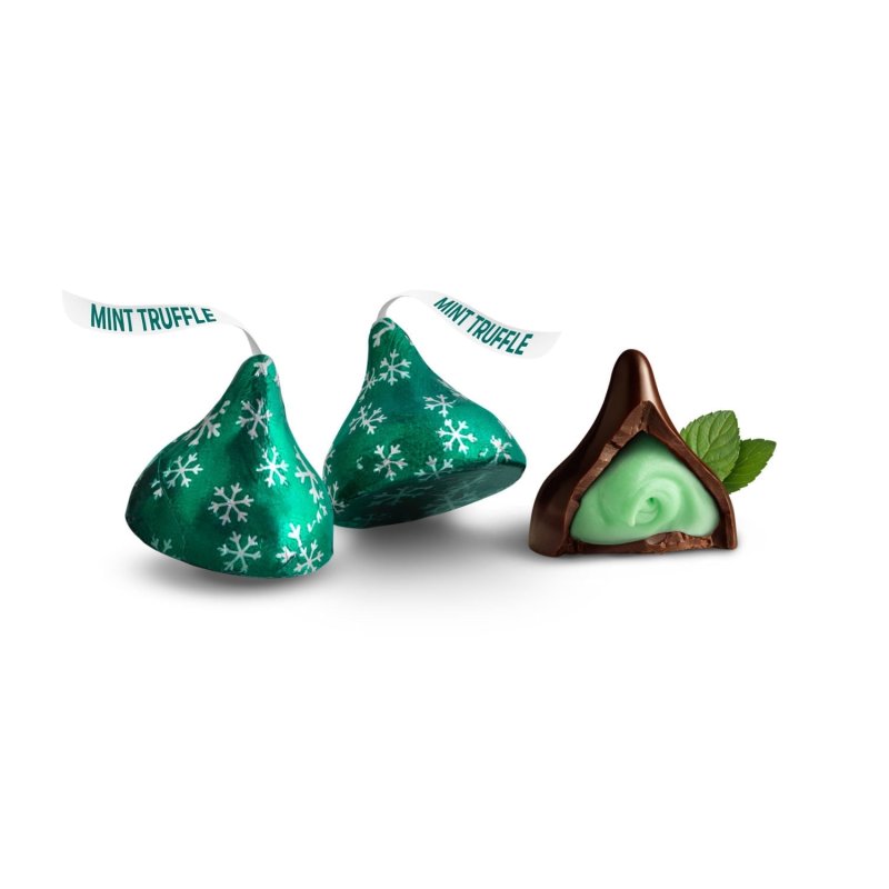 HERSHEY'S MINT TRUFFLE KISSES CHRISTMAS CANDY, 9 OZ BAG