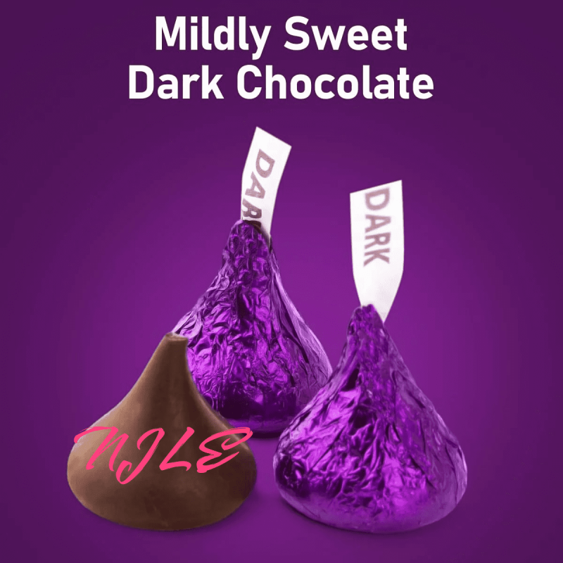 HERSHEY'S KISSES SPECIAL DARK MILDLY SWEET CHOCOLATE CANDY, INDIVIDUALLY WRAPPED, BULK PACK - 2 LB