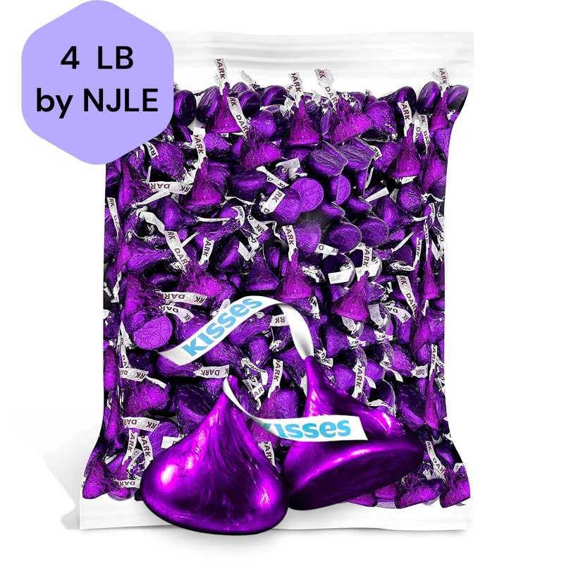 HERSHEY'S KISSES SPECIAL DARK CHOCOLATE CANDY - INDIVIDUALLY WRAPPED - BULK PACK - 4LB