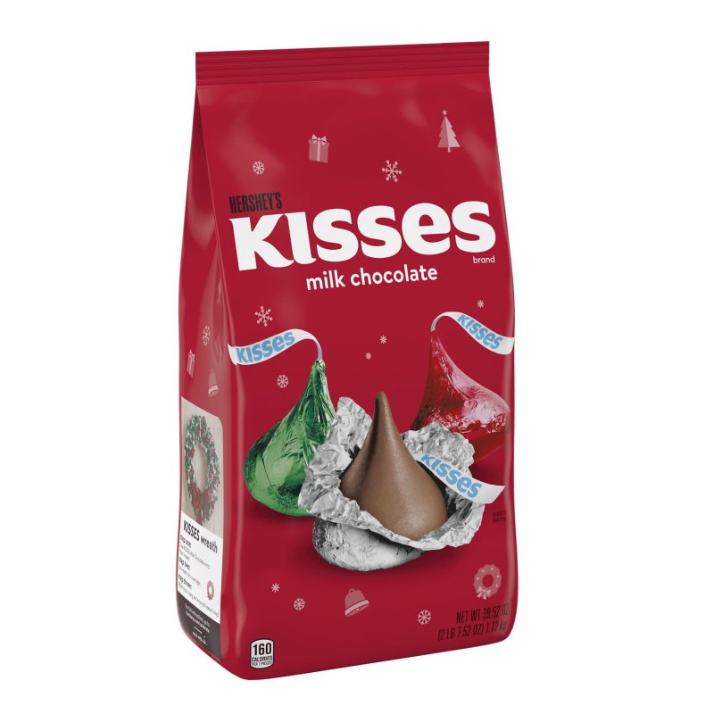 HERSHEY'S KISSES MILK CHOCOLATE CHRISTMAS CANDY, BULK BAG - 39.52 OZ