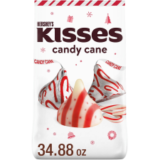 HERSHEY'S KISSES CANDY CANE CHRISTMAS CANDY, BULK BAG 34.88 OZ - FESTIVE TREATS