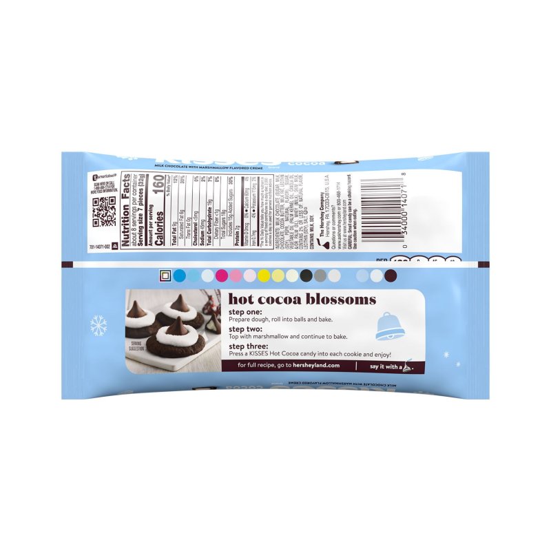 HERSHEY'S KISSES HOT COCOA MILK CHOCOLATE CHRISTMAS CANDY, 9 OZ BAG