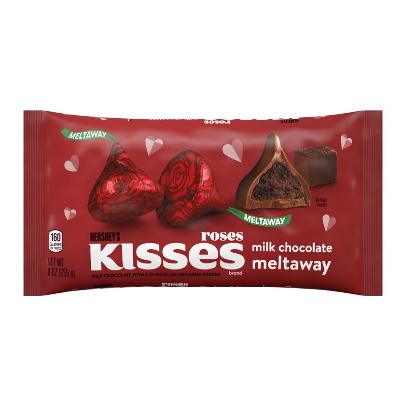 HERSHEY'S KISSES MILK CHOCOLATE VALENTINE'S CANDY, 9 OZ BAG - MELTAWAY DELIGHT