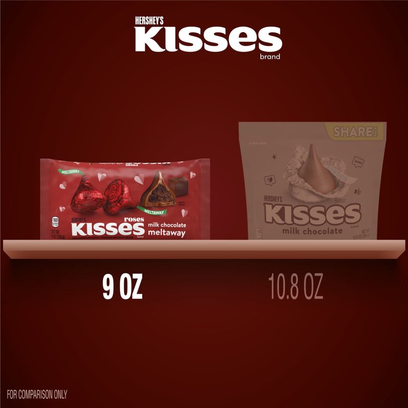 HERSHEY'S KISSES MILK CHOCOLATE VALENTINE'S CANDY, 9 OZ BAG - MELTAWAY DELIGHT