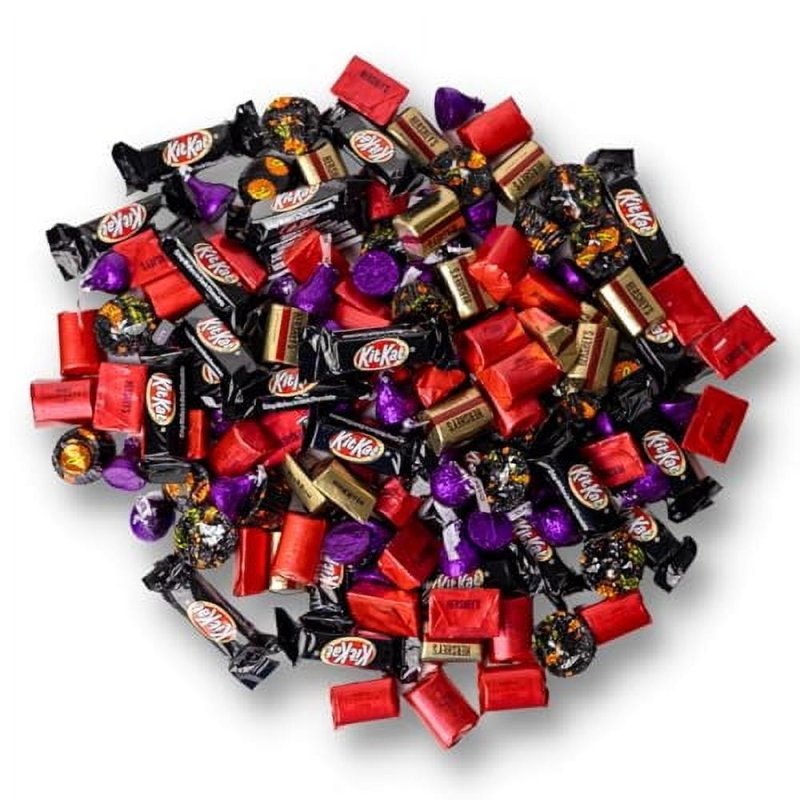 HERSHEY'S 2 LBS DARK CHOCOLATE CANDY VARIETY - HERSHEY KISSES & BULK INDIVIDUALLY WRAPPED CHOCOLATES