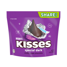 HERSHEY'S KISSES SPECIAL DARK MILDLY SWEET CHOCOLATE CANDY - SHARE PACK - 10 OZ