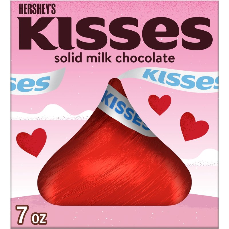 HERSHEY'S KISSES MILK CHOCOLATE VALENTINE'S CANDY GIFT BOX - 7 OZ