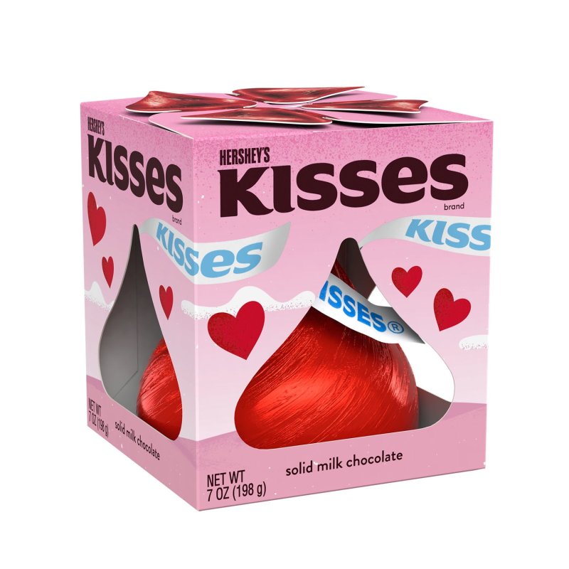 HERSHEY'S KISSES MILK CHOCOLATE VALENTINE'S CANDY GIFT BOX - 7 OZ