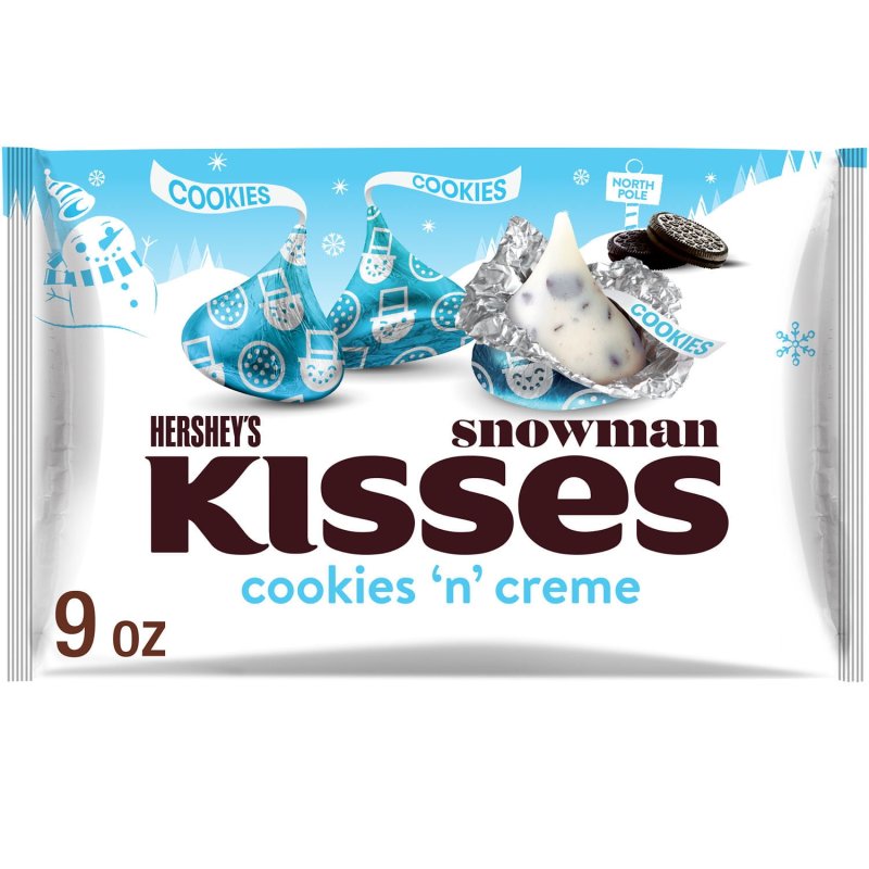 HERSHEY'S KISSES COOKIES 'N' CREME CHRISTMAS CANDY 9 OZ BAG