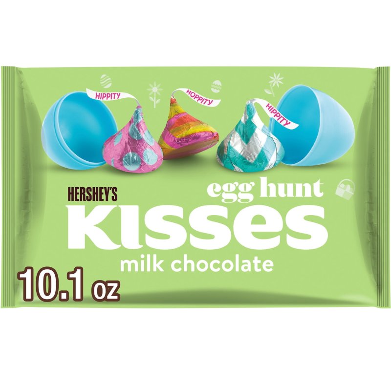 HERSHEY'S KISSES MILK CHOCOLATE EGG HUNT EASTER CANDY, 10.1 OZ BAG