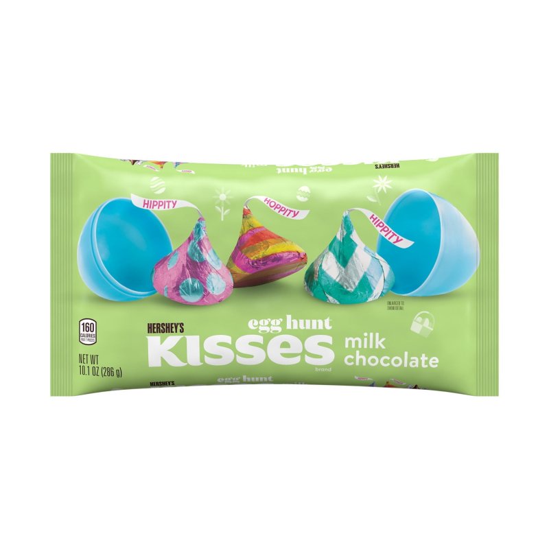 HERSHEY'S KISSES MILK CHOCOLATE EGG HUNT EASTER CANDY, 10.1 OZ BAG