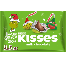 HERSHEY'S KISSES GRINCH MILK CHOCOLATE CANDY - 9.5 OZ CHRISTMAS BAG