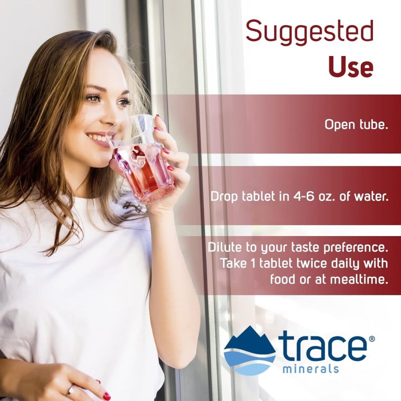 TRACE MINERALS RASPBERRY FLAVORED MAGNESIUM EFFERVESCENT TABLETS | 150MG PER SERVING | 80 TABLETS