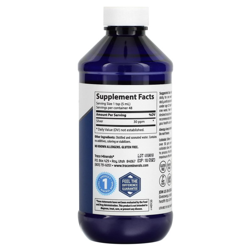 TRACE MINERALS RESEARCH 30 PPM COLLOIDAL SILVER - 8 OZ