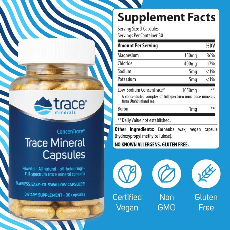 TRACE MINERALS CONCENTRACE TRACE MINERALS CAPSULES - 90 COUNT