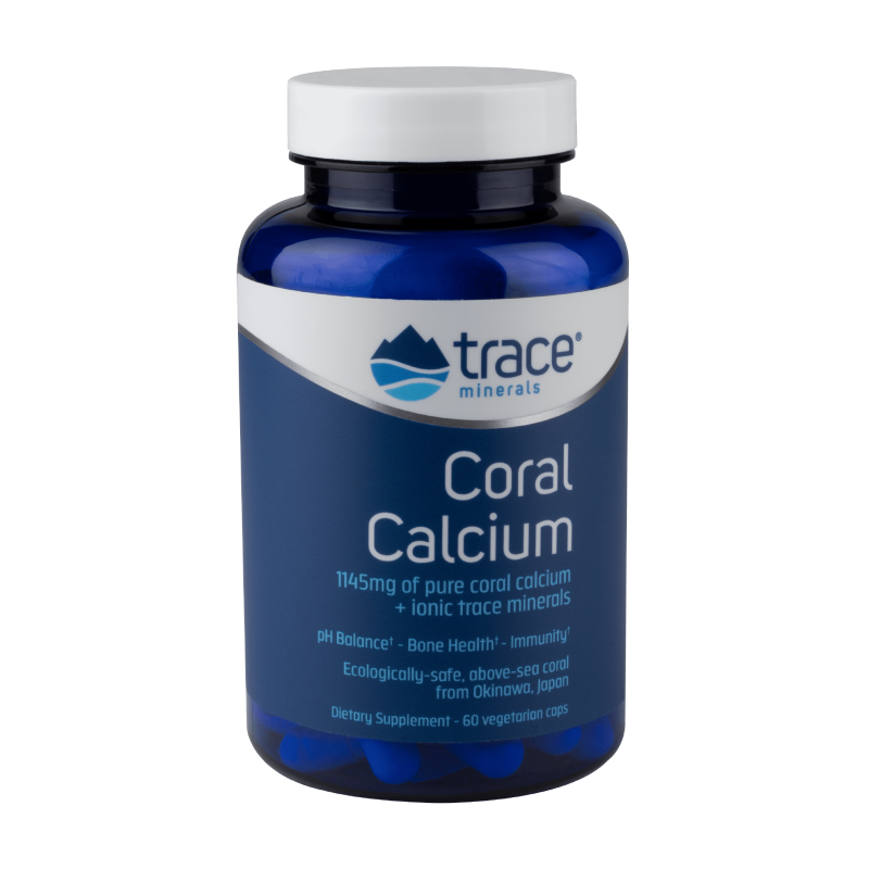 TRACE MINERALS CORAL CALCIUM WITH CONCENTRACE | GLUTEN-FREE | 60 VEGETARIAN CAPSULES