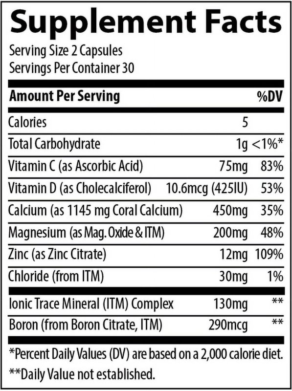 TRACE MINERALS CORAL CALCIUM WITH CONCENTRACE | GLUTEN-FREE | 60 VEGETARIAN CAPSULES