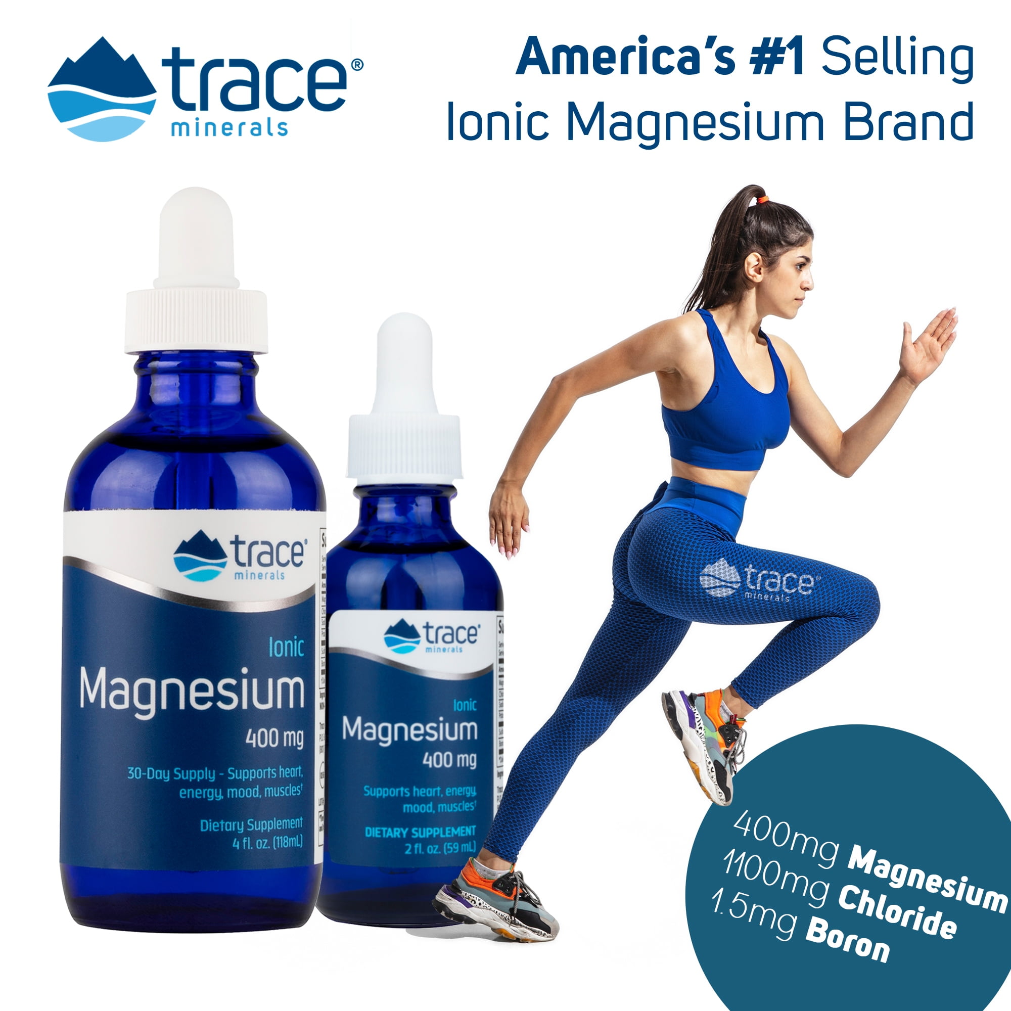 TRACE MINERALS LIQUID IONIC MAGNESIUM 400MG | TRACE MINERALS | SUPPORTS ESSENTIAL BODY FUNCTIONS | 4 FL OZ