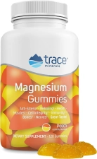 TRACE MINERALS LOW-SUGAR MAGNESIUM GUMMIES 120CT | 84MG CITRATE | NATURAL SLEEP, MUSCLE, MOOD SUPPORT | PEACH