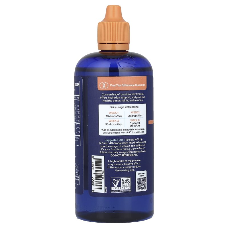 TRACE MINERALS CONCENTRACE DROPS | FULL SPECTRUM IONIC MINERALS | LIQUID MAGNESIUM, CHLORIDE, POTASSIUM | ENERGY, ELECTROLYTES | 96 DAY SUPPLY