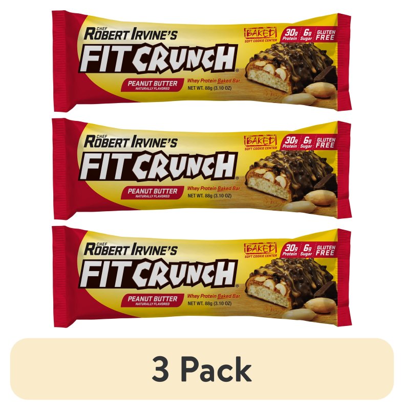 FITCRUNCH CHEF ROBERT IRVINE'S FITCRUNCH PEANUT BUTTER PROTEIN BAR (3-PACK) - 30G PROTEIN, 3.1 OZ