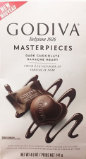 GODIVA DARK HEART MASTERPIECE BAG - 4.9 OZ: INDULGENT CHOCOLATE TREAT