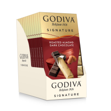 GODIVA SIGNATURE DARK CHOCOLATE WITH ROASTED ALMONDS - 8 PIECE BOX