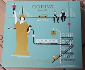 GODIVA NEW YORK 19-PIECE ASSORTMENT 6.9 OZ GIFT BOX