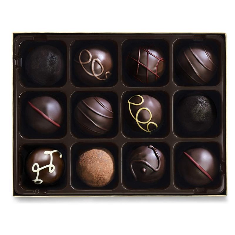 GODIVA INDULGE IN 12-PIECE DARK CHOCOLATE TRUFFLES FOR A DECADENT TREAT
