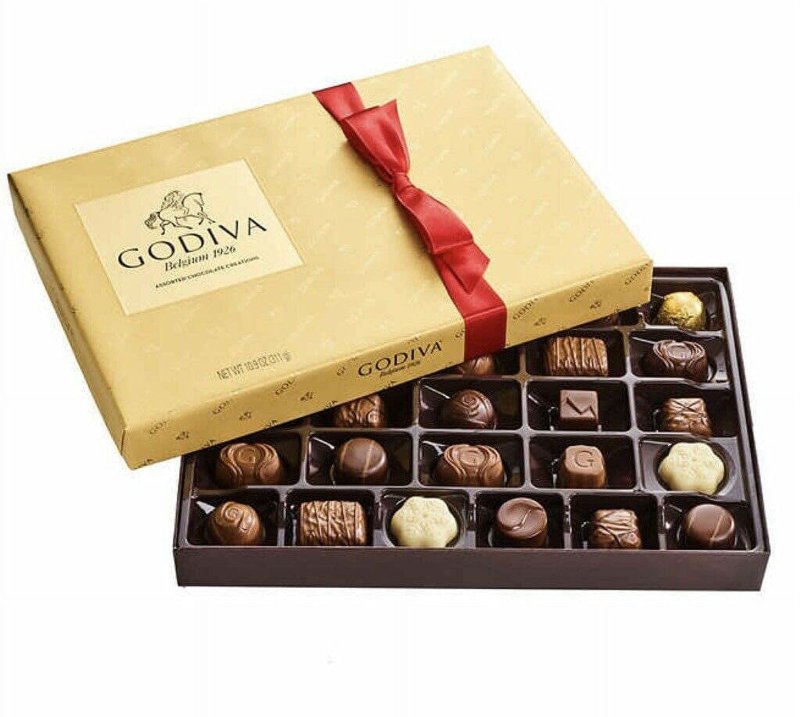 GODIVA BELGIUM GOLDMARK ASSORTED CHOCOLATE, 11.3 OZ - 26 PIECES