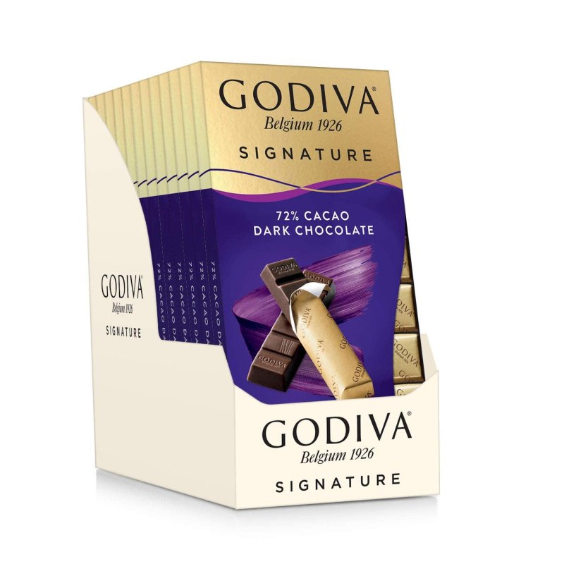 GODIVA 72% CACAO DARK CHOCOLATE MINI BARS, 3.1 OZ (12 PACK)