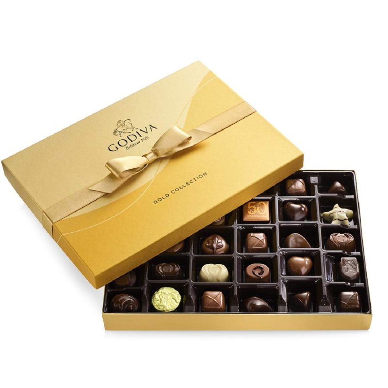 GODIVA CHOCOLATIER CHOCOLATE GOLD ASSORTED GIFT BOX, 36 PIECES