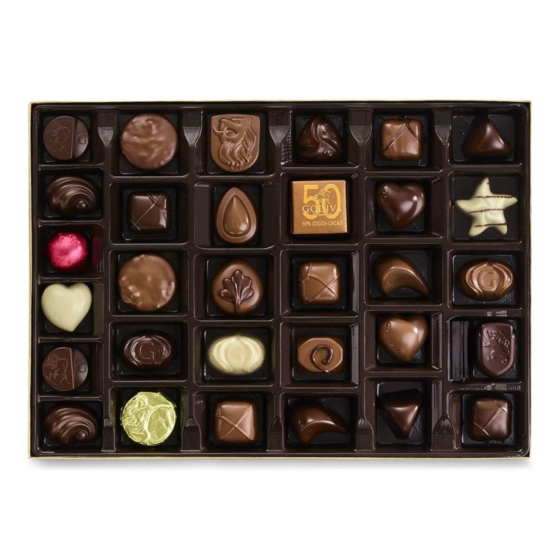 GODIVA CHOCOLATIER CHOCOLATE GOLD ASSORTED GIFT BOX, 36 PIECES