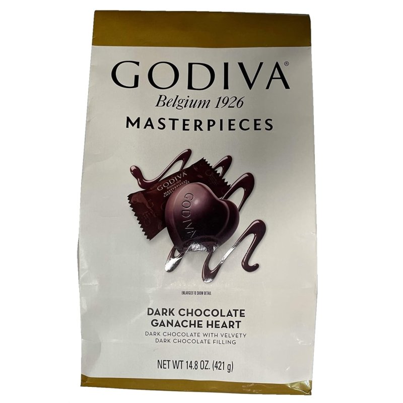 GODIVA DARK CHOCOLATE GANACHE HEARTS - 14.8 OZ - INDULGENT TREAT