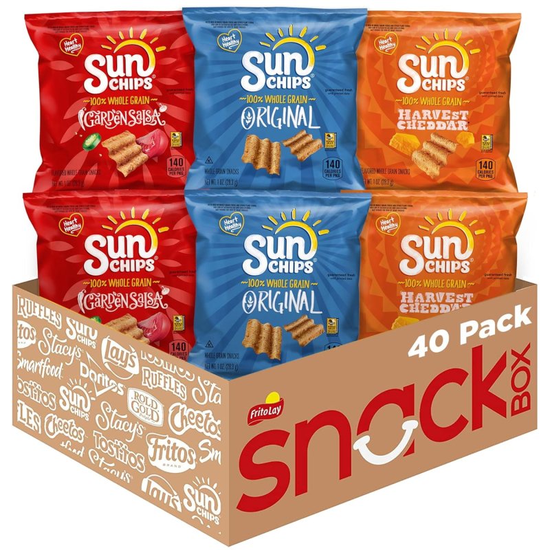 SUNCHIPS MULTIGRAIN CHIPS VARIETY PACK, 1 OZ BAGS, 40-COUNT BUNDLE